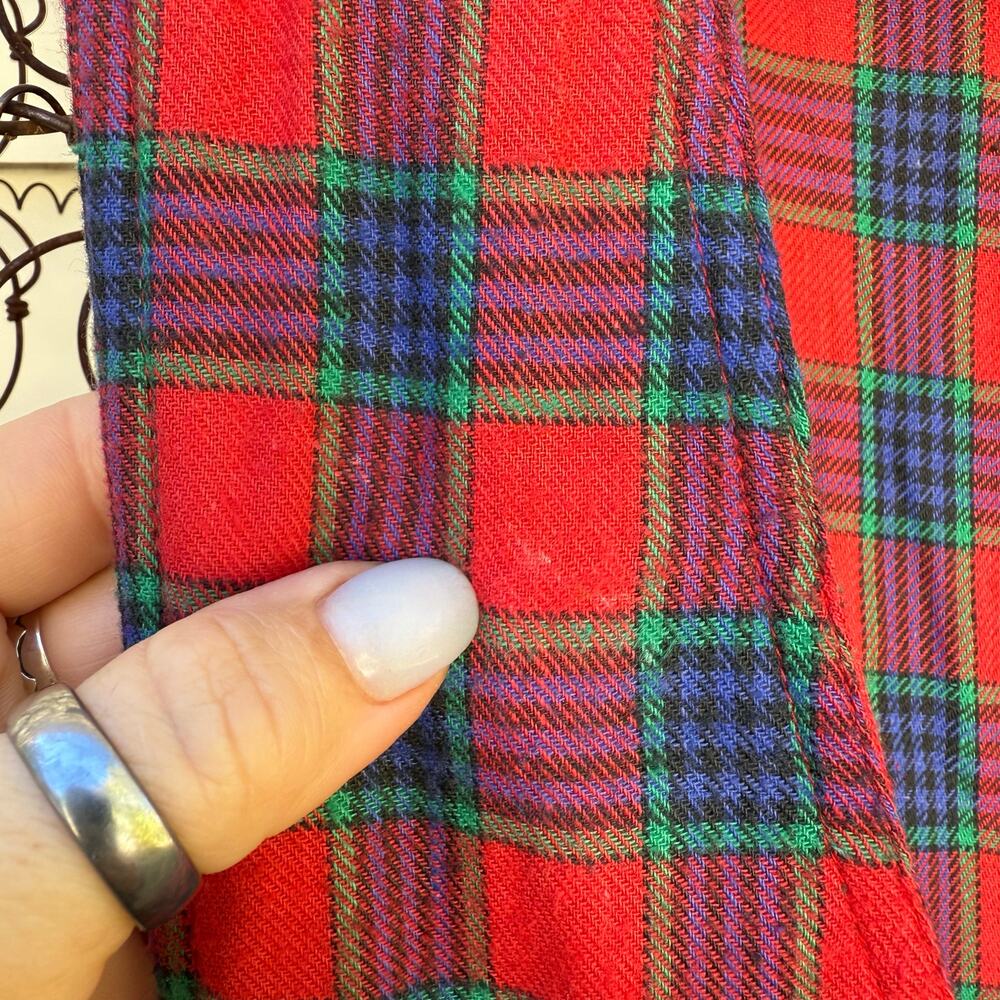 Vintage 90s JG Hook Red Blue Green Plaid Christmas Wrap Tank Dress Teacher 12 - Picture 6 of 9